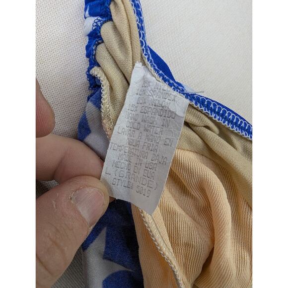 Vintage Blue White Stars Print Bikini Top Large - Picture 4 of 4